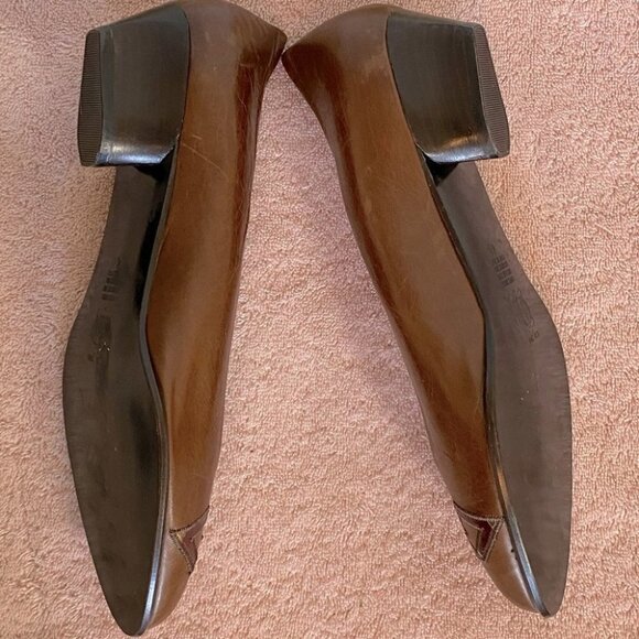 Arnold Churgin Brown Leather Slip On With Chunky Heel 40 - Picture 4 of 11